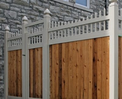 White & wooden gate fencing
