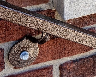 1"x1" copper vein steel hand rail detail