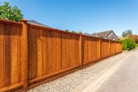 Image of newly built wooden fence