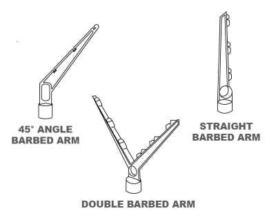 barbed arm details