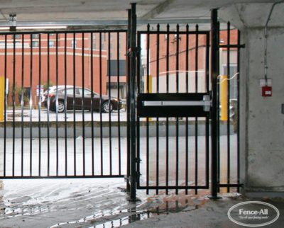 industrial marquee gate w/panic bar add-on